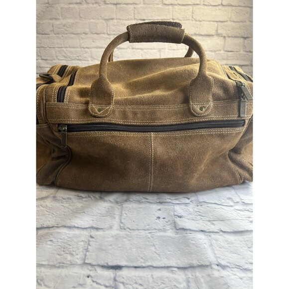Claire Chase Tan Distressed Suede Duffel/ Travel Bag. Carry On. - Picture 9 of 14